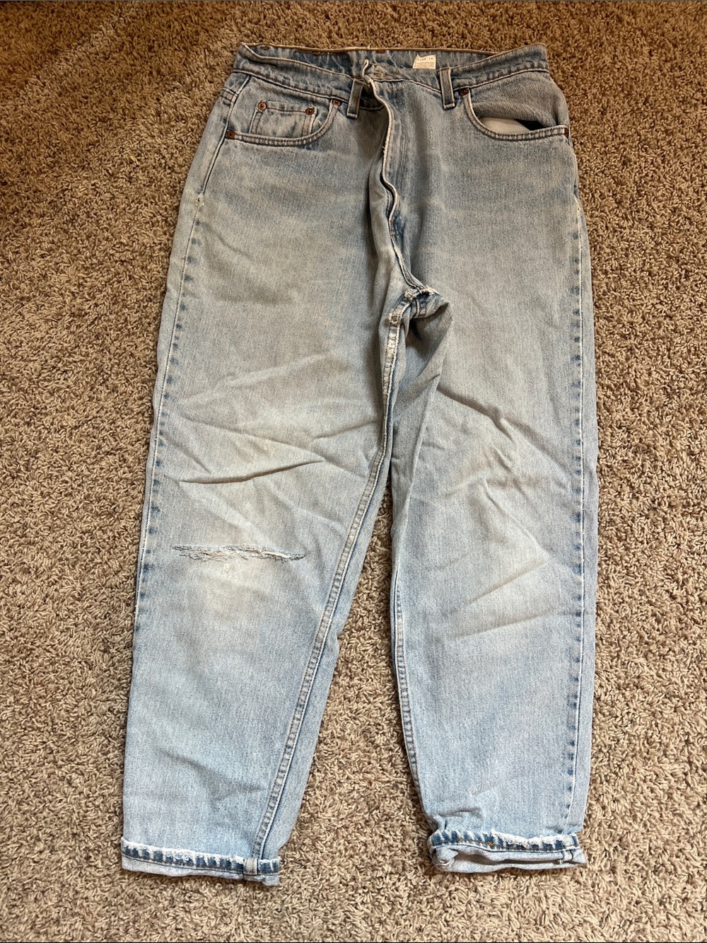 Vintage Levi's 550 Size 16 S Tapered Leg Denim Womens Blue Jeans Made in USA